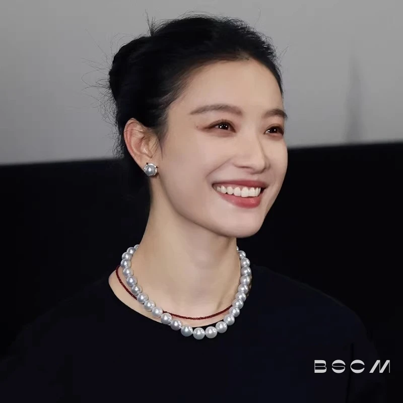 吊坠925银 小红薯Ins色气质 海贝珠项链锁骨链叠戴 高级感小香风