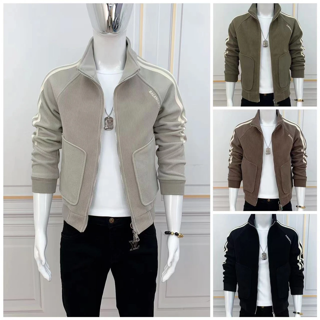 秋冬季2023新款时尚灯芯绒夹克男士潮牌韩版高端短款风衣外套8822