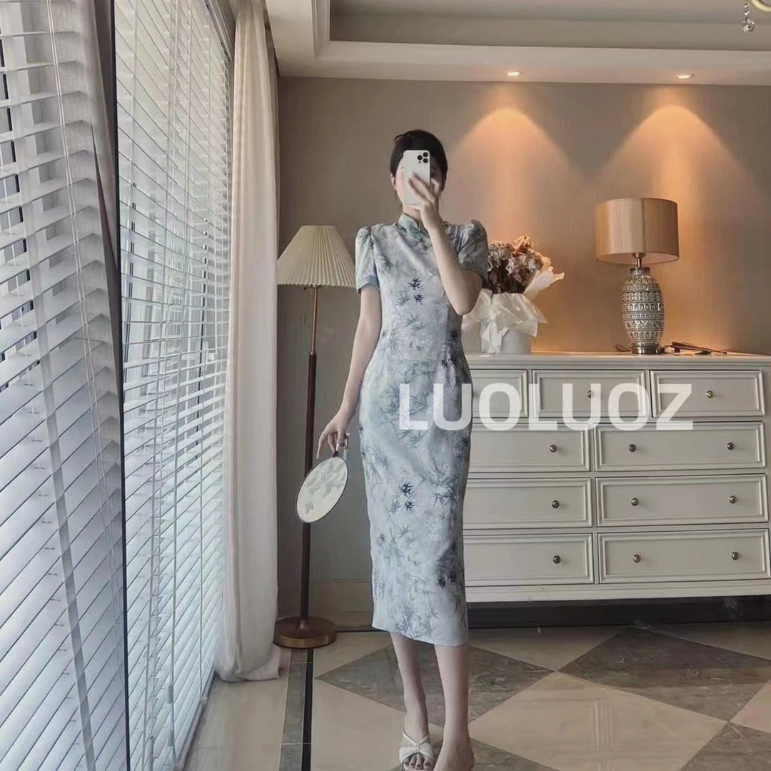 【现货】LUOLUOZ【长亭暮】惊艳改良旗袍绝美显瘦新中式连衣裙K3630