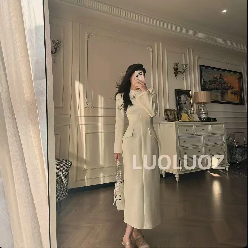 【现货】LUOLUOZ【月光独白】棉材质气质绝美收腰长款连衣裙JF439