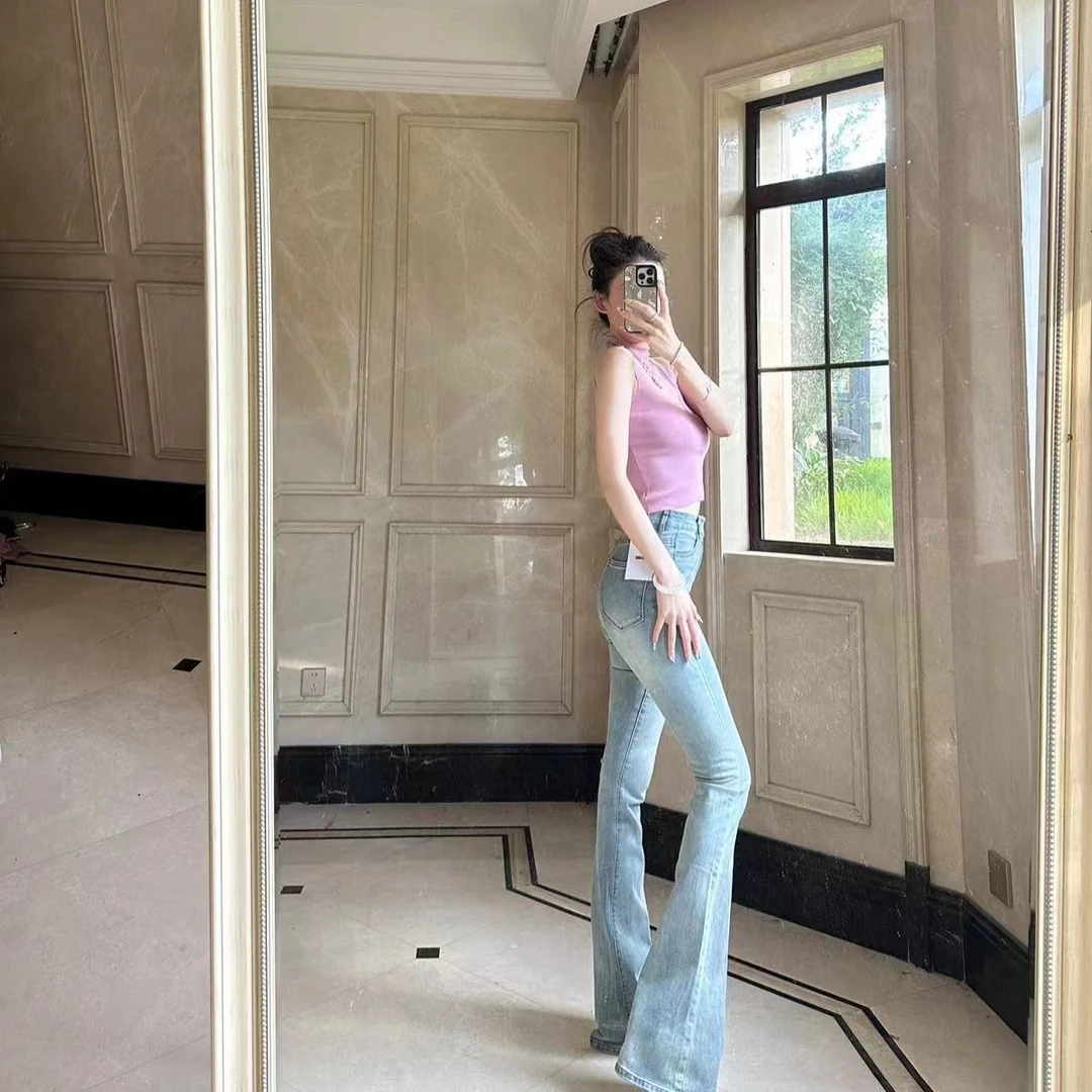 【现货】LUOLUOZ【高个子专属牛仔裤】裤长115-118cm微喇牛仔裤H85333