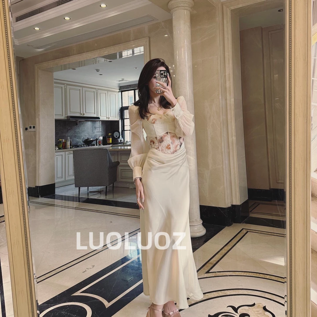 【现货】LUOLUOZ【韶华江南】法式气质撞色收腰显瘦时尚连衣裙H81380