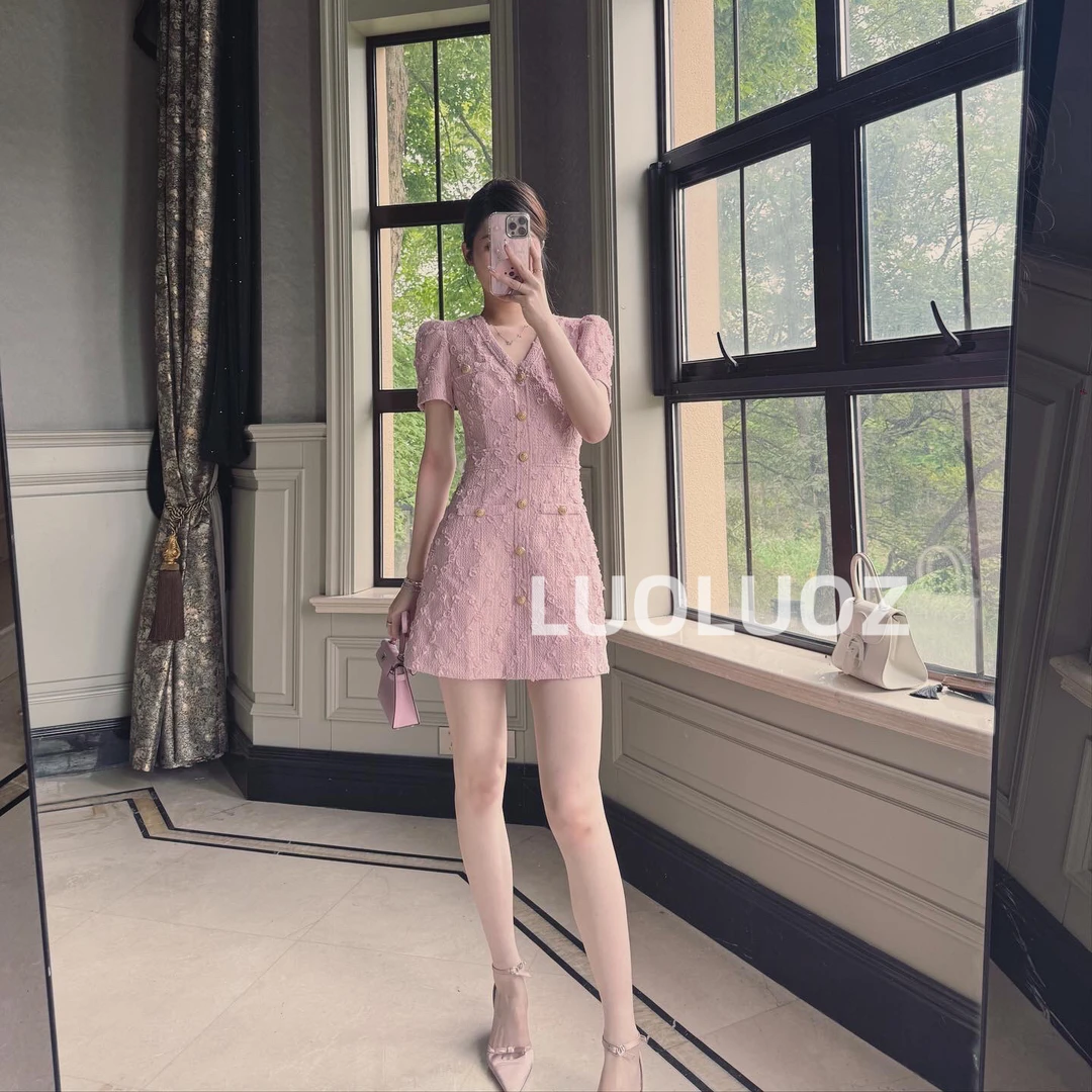 【现货】LUOLUOZ【挚爱香香】法式气质轻奢显瘦小香风连衣裙H81608