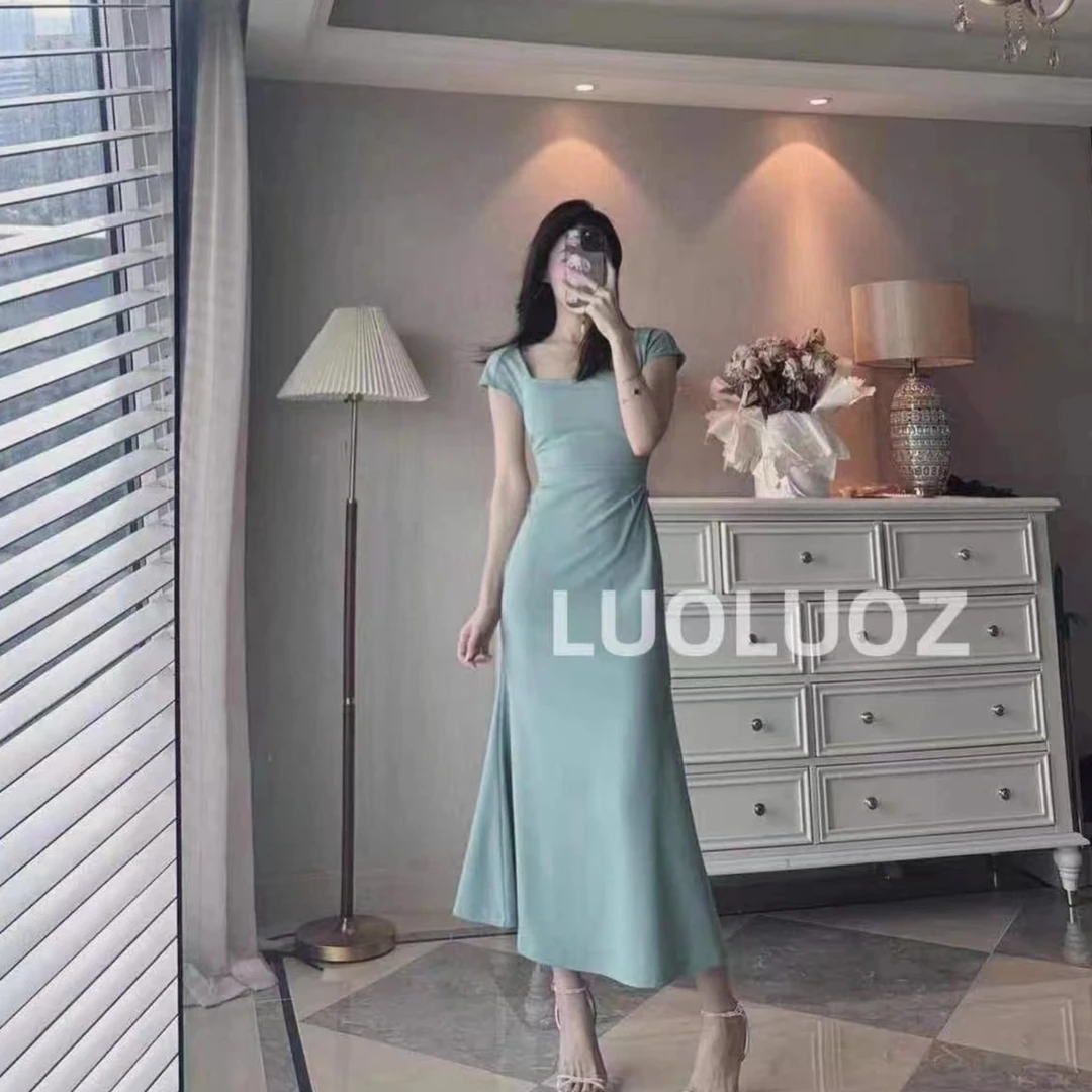 【现货】LUOLUOZ【纯氧女神】温柔风气质高级感包臀设计感连衣裙L001