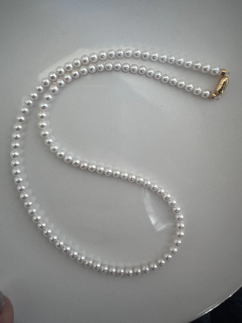淡水珍珠4-4.5mm18K金磁吸扣项链