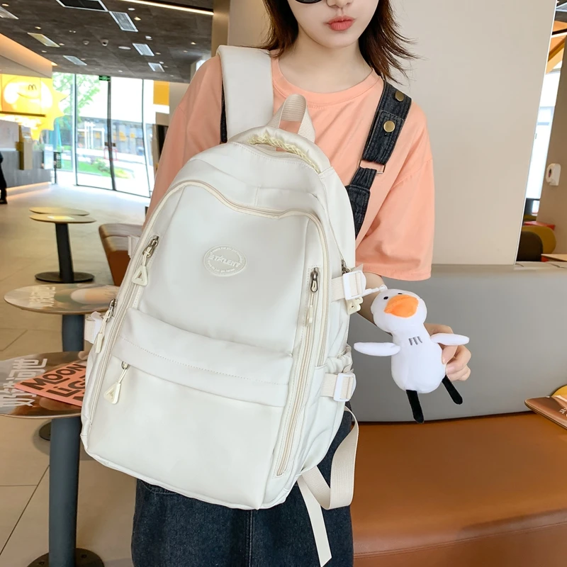 防水尼龙布韩版双肩包大容量大学生书包男士褶皱休闲旅行电脑背包