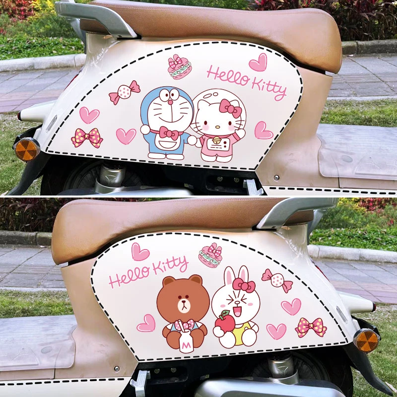电动车贴凯蒂猫雅迪爱玛可爱装饰电瓶车贴HelloKitty车身遮挡划痕