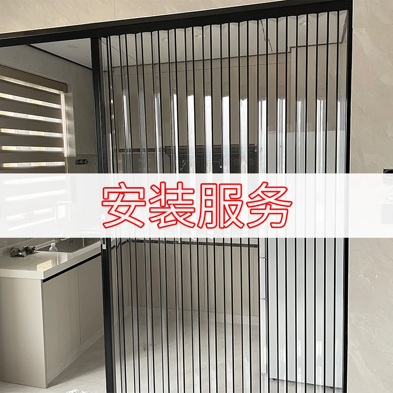 包测量安装铝合金透明折叠门磨纱卫生间隐形推拉门楼梯空调隔断