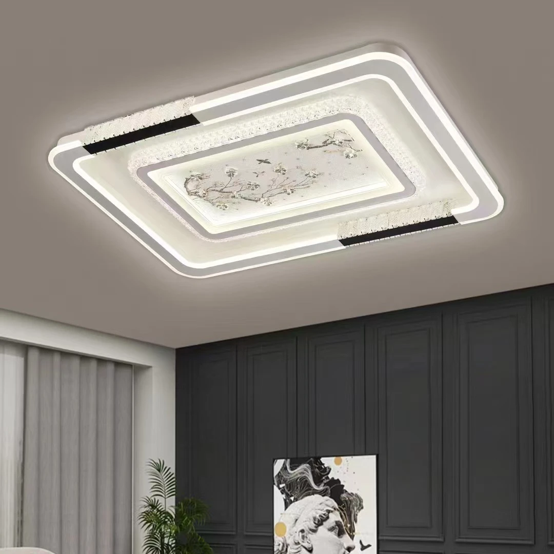 【益利品牌】智能语音长方形客厅灯led现代简约2024年新款水晶大灯