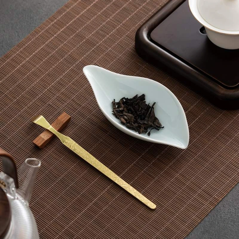 白瓷茶拨茶则三件套茶道陶瓷功夫茶具零配件茶醒茶勺茶匙禅意茶荷