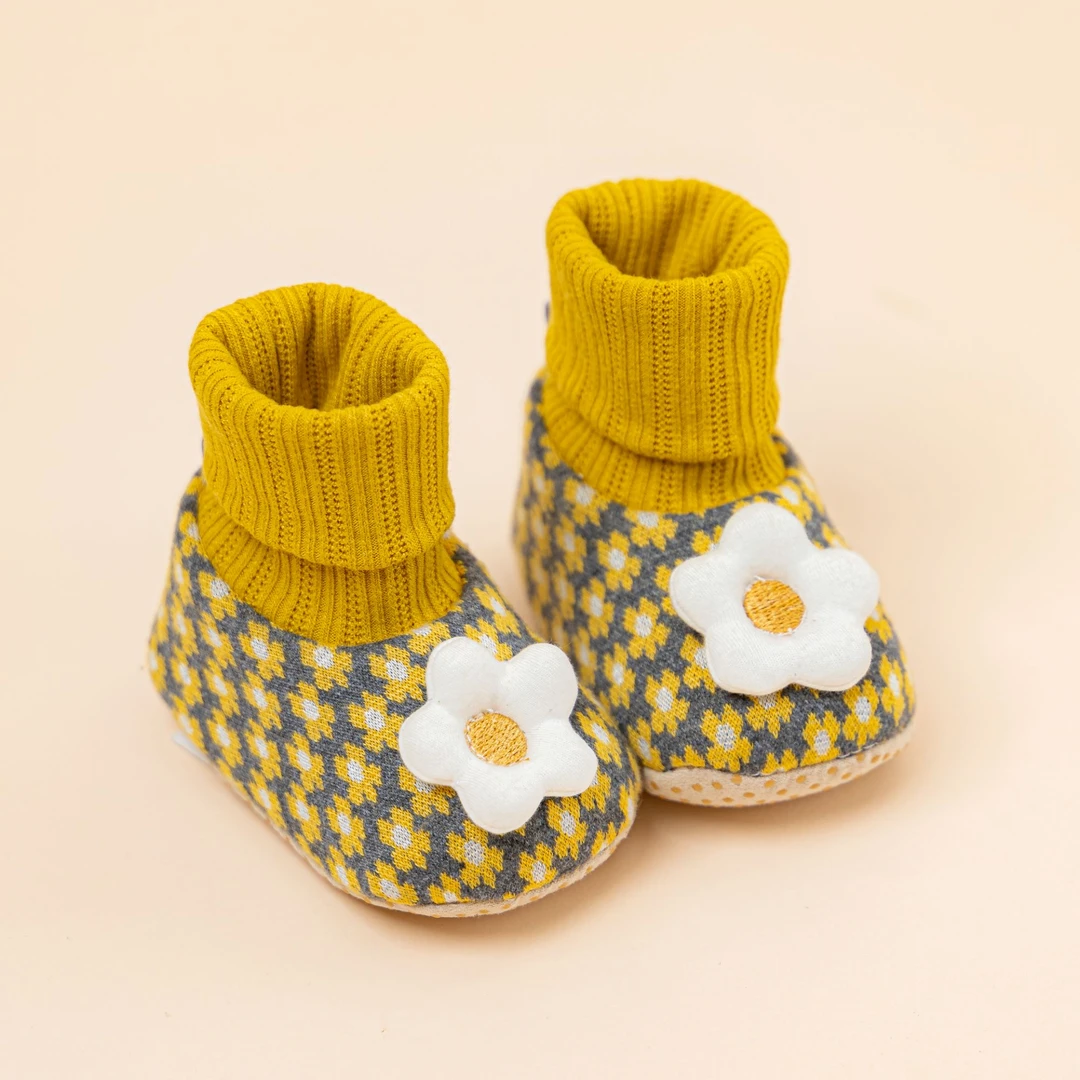 小花秋冬季地板鞋婴儿鞋0-1岁女宝学步鞋新生幼儿软底防滑地板袜8