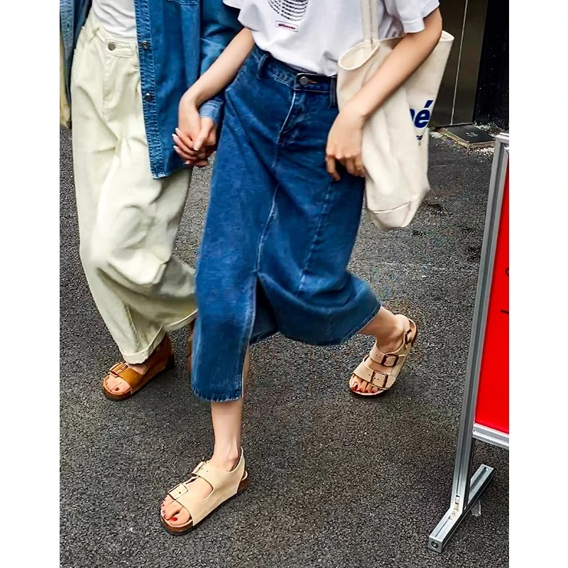 【升级版~纯牛皮】勃肯凉鞋女夏增高情侣博肯软底百搭凉拖鞋沙滩鞋