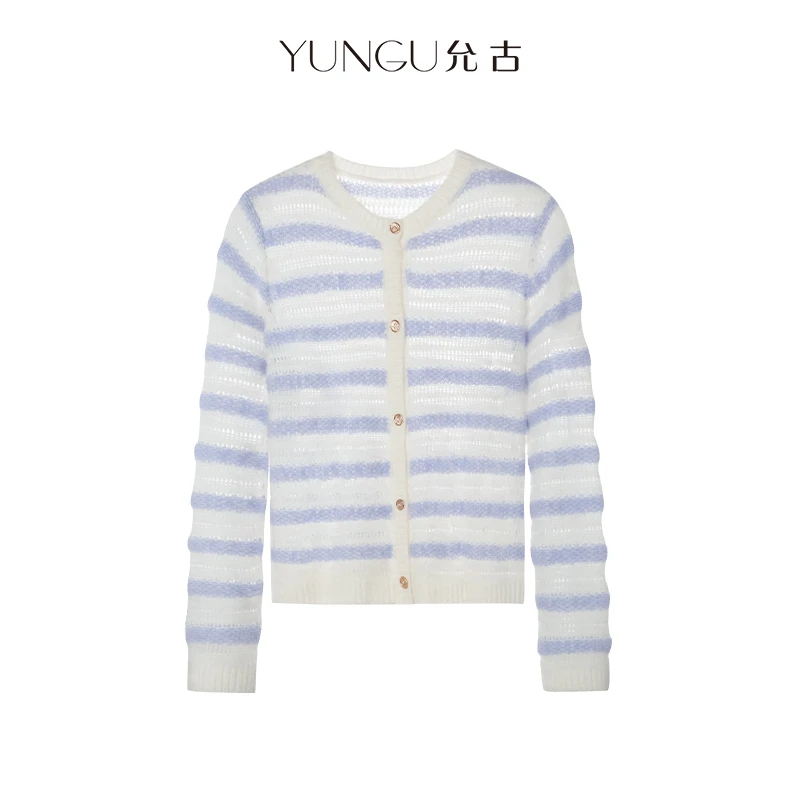 允古品牌梦幻法式女装羊毛针织开衫2023秋季温柔穿搭时髦C