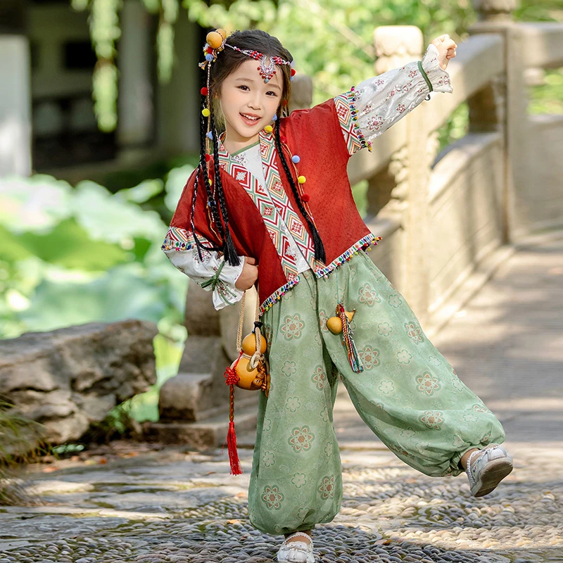 宝宝女童春秋儿童新中式古风中秋国庆出游演出服民族风异域风秋季