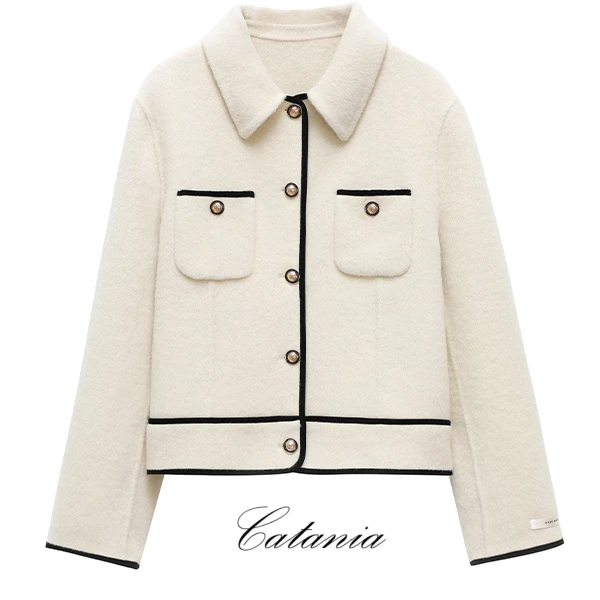 衣服气质时尚宽松宽松秋冬轻奢百搭长款简约04KBLMN815