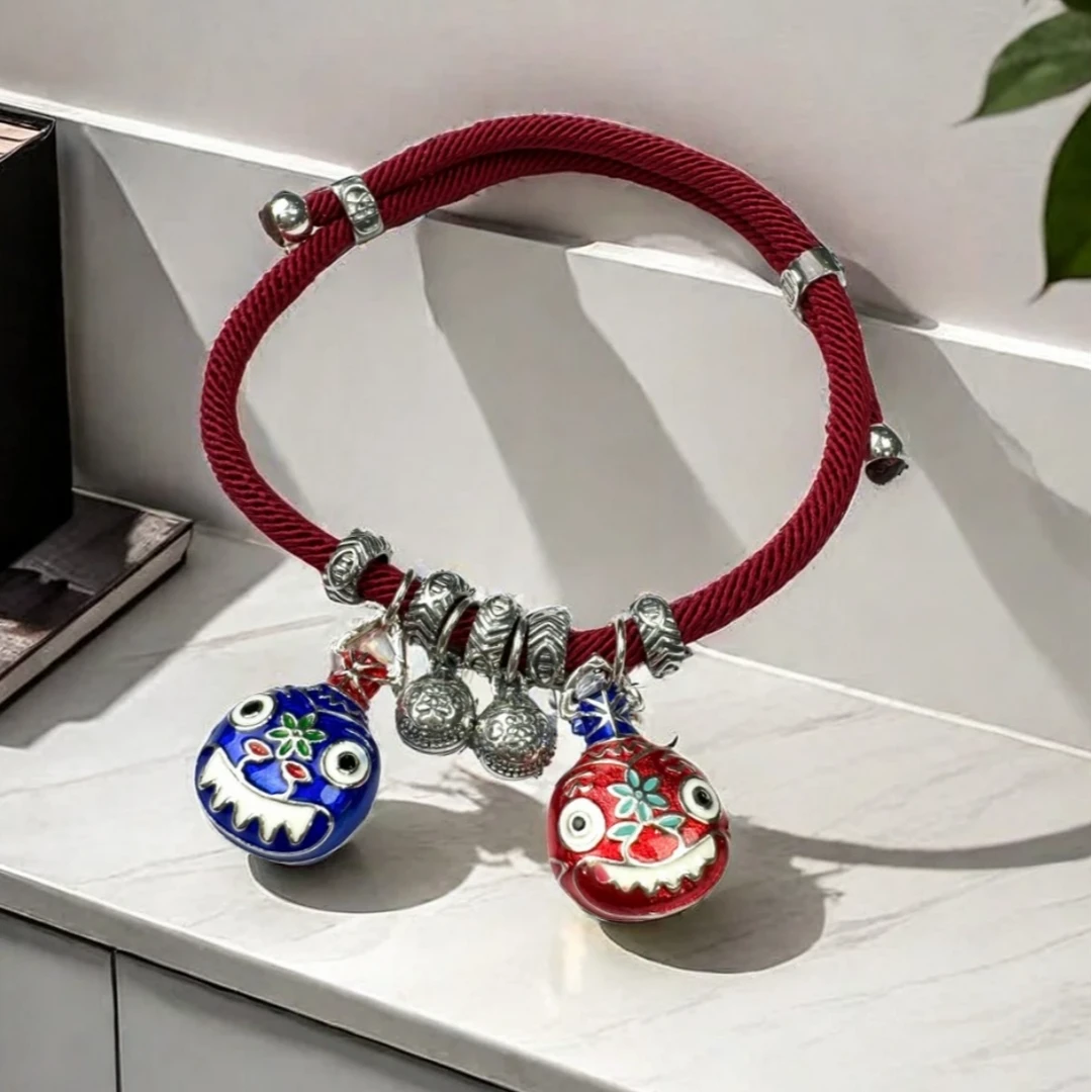 足银手链 足银吞金兽手链情侣时尚手工编织