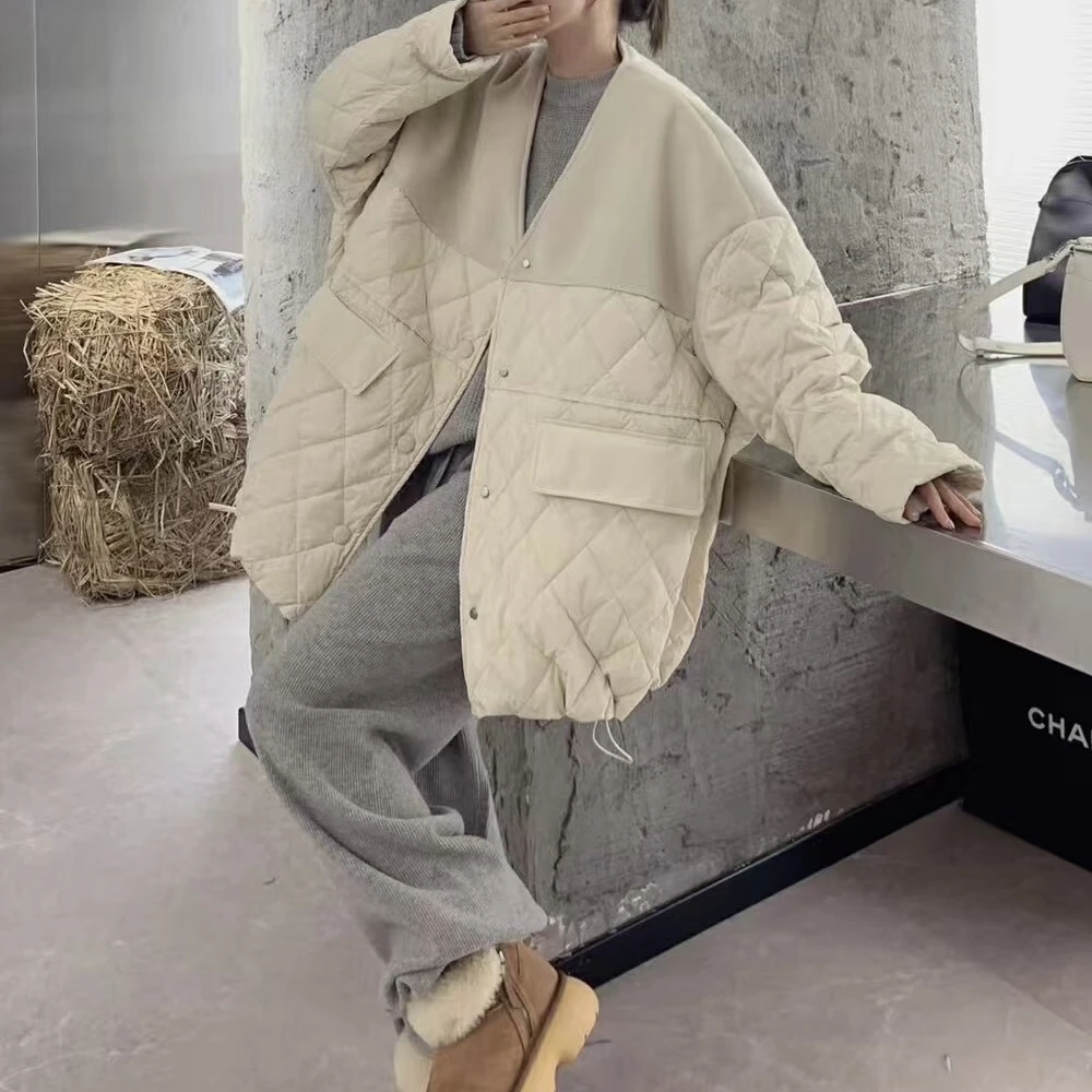 时尚潮流设计感拼接羽绒服23143