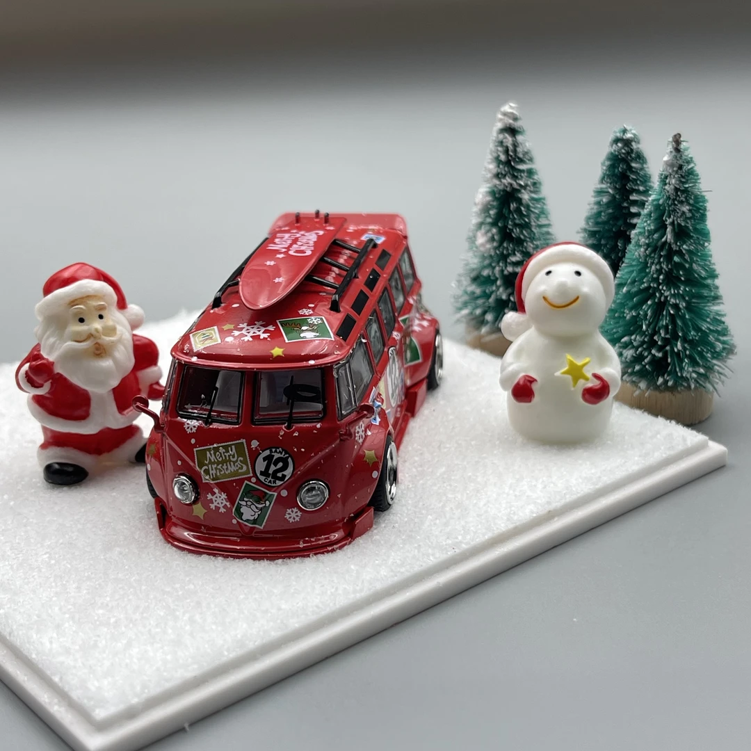 Liberty 1:64 VW 宽体低趴T1 圣诞特别版 合金汽车模型