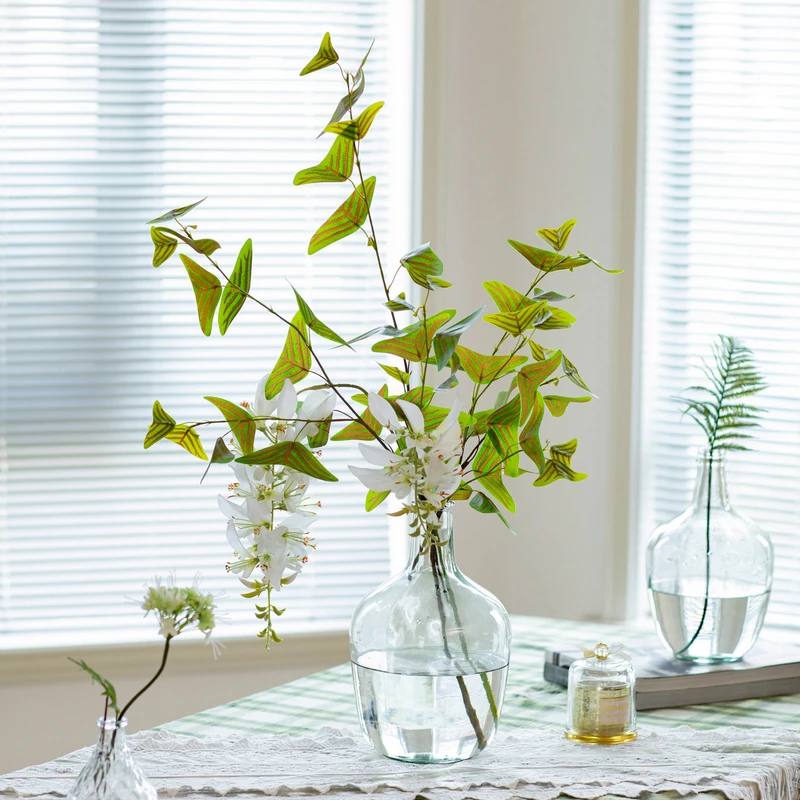 掬涵仿真绿植飞机草枝叶花艺摆件高枝植物插花客厅摆设装饰饰品