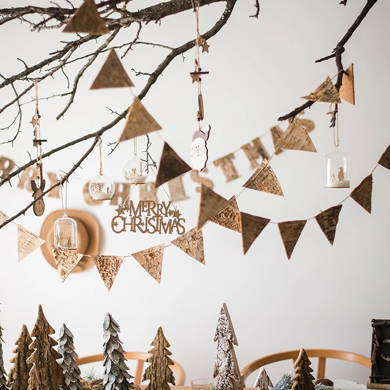 掬涵MerryChristmas派对旗三角旗子森系ZAKKA圣诞节装饰挂件氛围