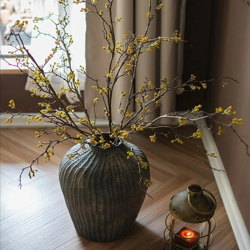 【花艺】锦带碎花枝条茶室仿真花干花客厅禅意新中式装饰高枝