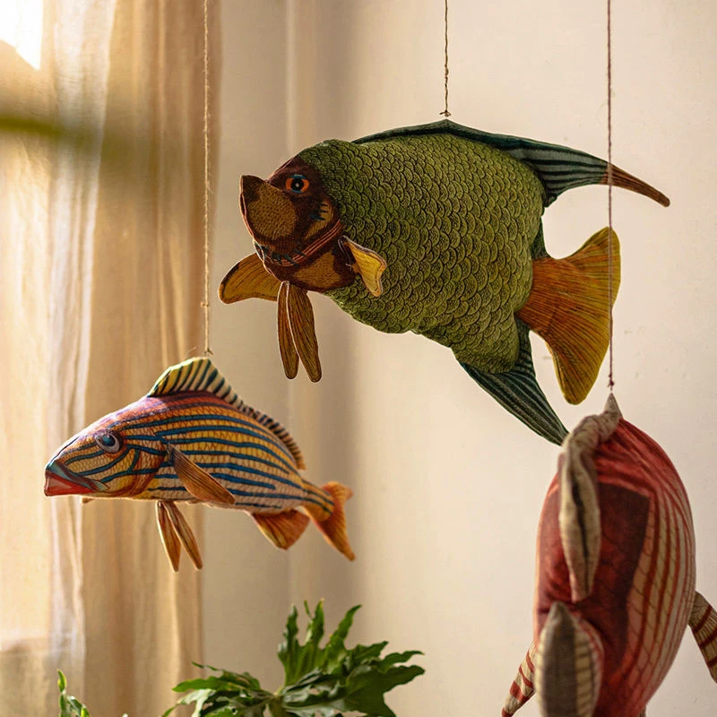 掬涵 仿真鱼抱枕可爱复古沙发靠垫玩偶PP棉午休枕头创意生日礼物