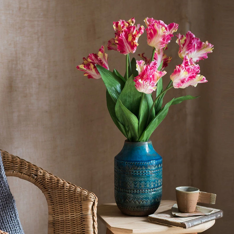 掬涵仿真花郁金香花艺套装插花桌面地面装饰摆件艺术热烈年宵