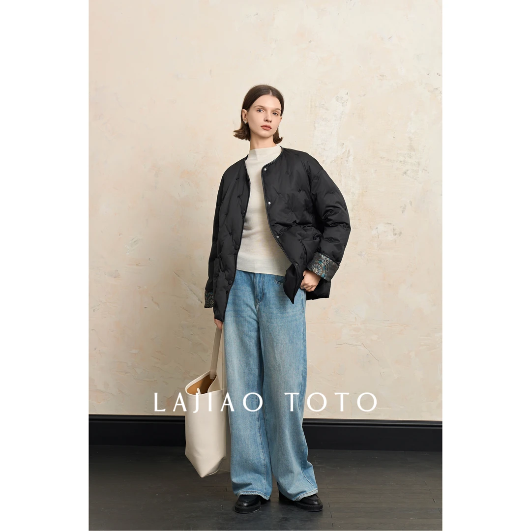 LAJIAO TOTO【极简国风】冬休闲厚款保暖羽绒服女士鹅绒服外套#6150