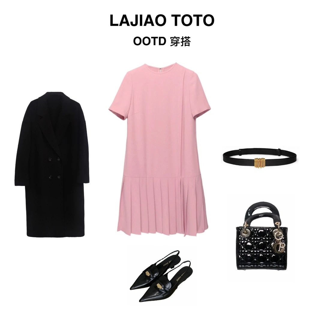 LAJIAO TOTO【爵士裙】春夏显瘦气质圆领女士夏季优雅连衣裙#35392