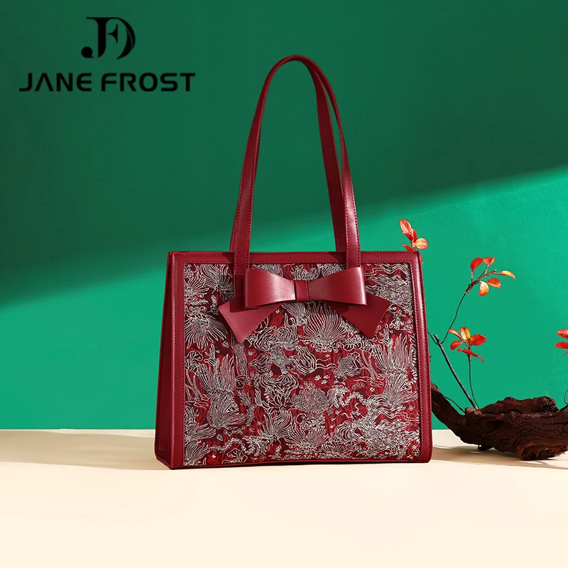 圣诞节送女友新中式新娘结婚包大容量复古红色包包女高级感腋下包