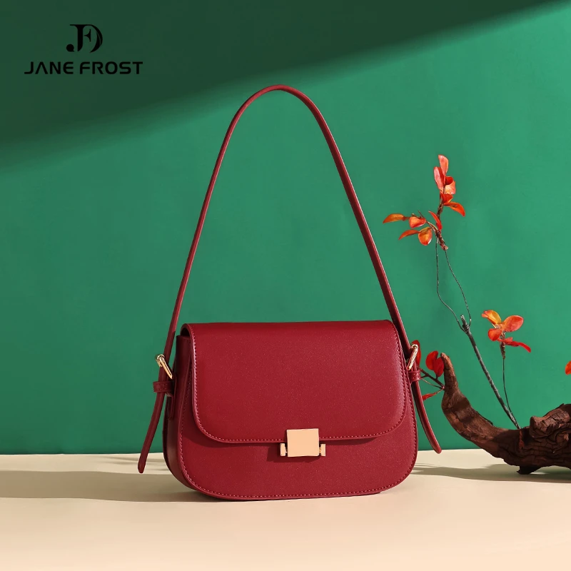 【简芙迪】复古红色包包女高级感新娘结婚包简约斜挎腋下包日常可用