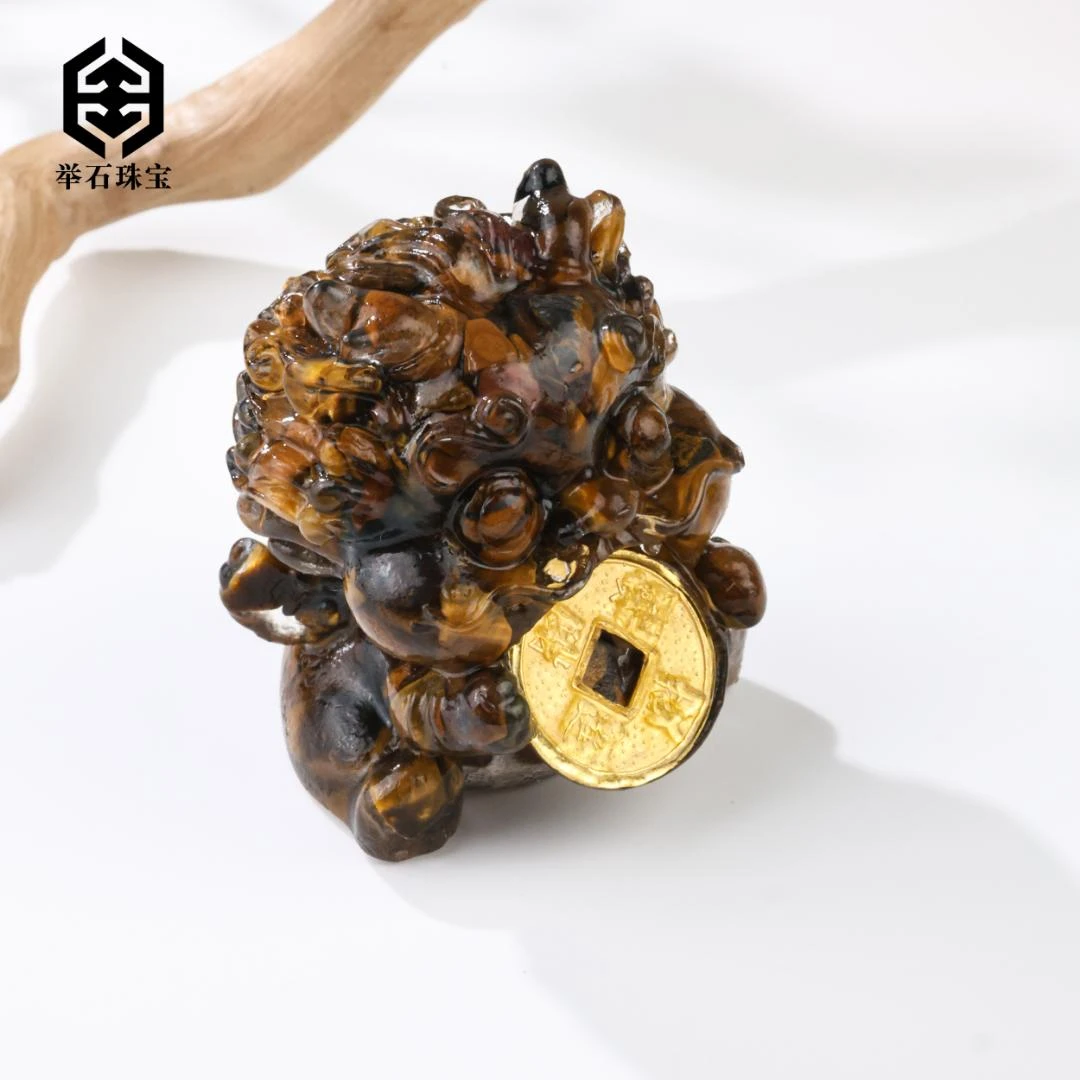 【举石饰品】X02-1332-014木变石虎睛石饰品（一件/约46*43*39mm）u