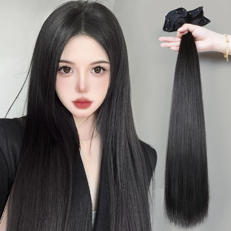 假发女高温丝长发假发片隐形无痕仿真长直发贴片增发量蓬松接发片