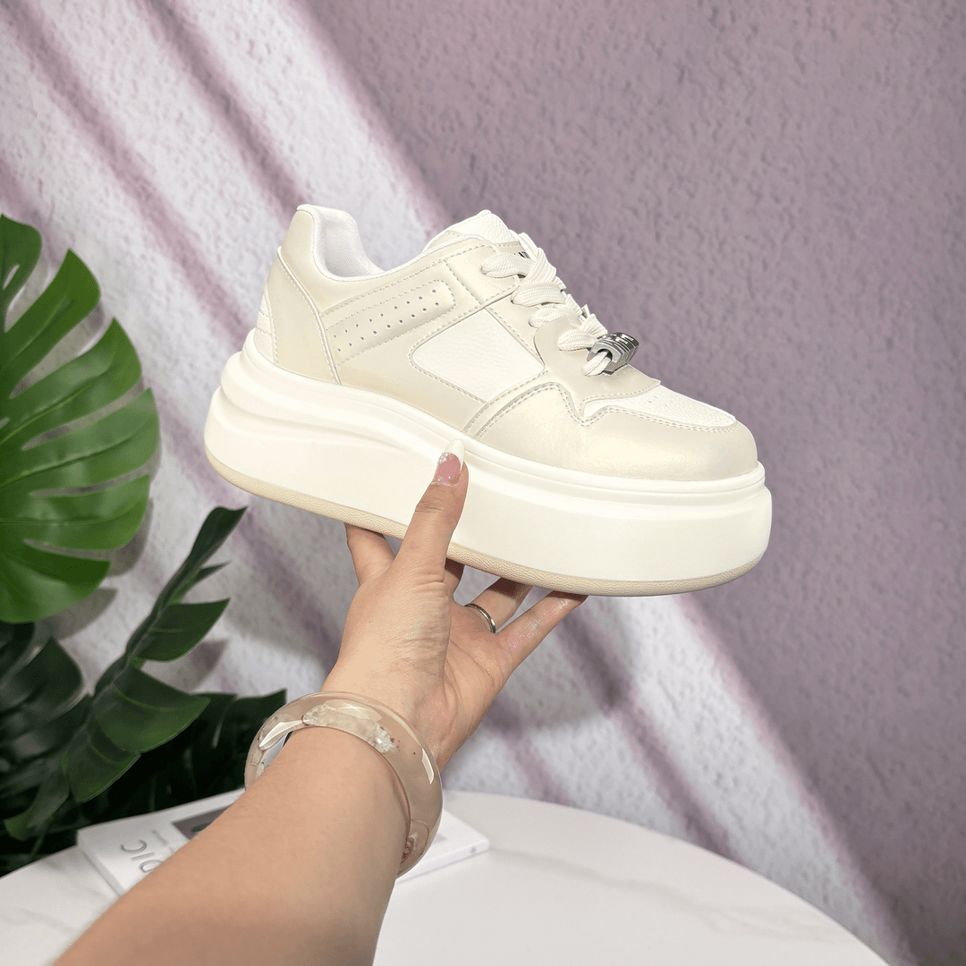 【7公分】2024新款秋百搭时尚小白鞋小个子厚底透气时尚运动休闲鞋