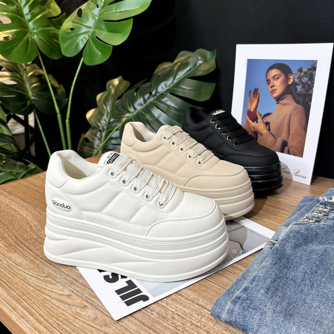 【增高8cm】超软面包鞋2024秋季新款百搭小白鞋女透气运动休闲鞋