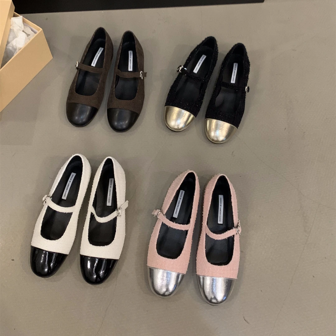【真皮材质】平底法式气质小香风单鞋女鞋子浅口玛丽珍鞋G618