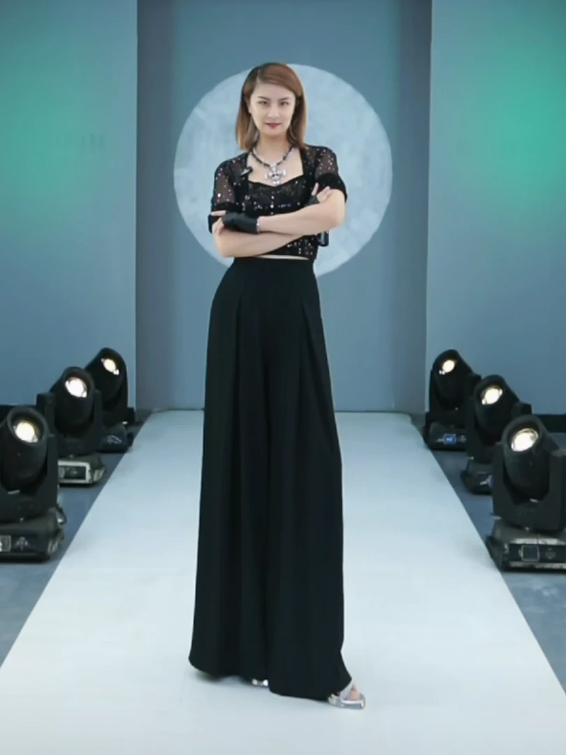 【心心老师专属】显瘦遮肉薄款高腰阔腿裤