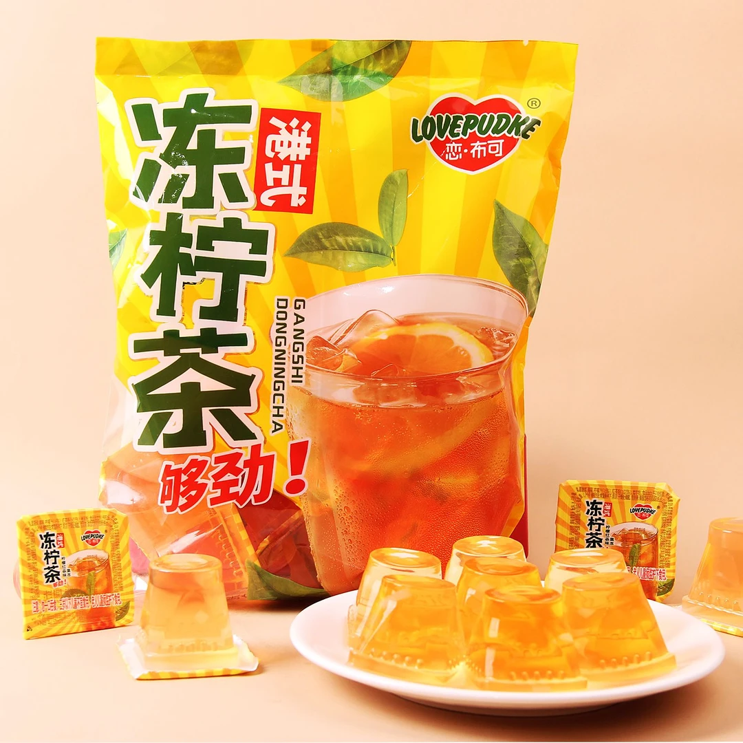 LOVE PUDKE/恋布可 508g克柠檬红茶味果冻经济实惠超大包装