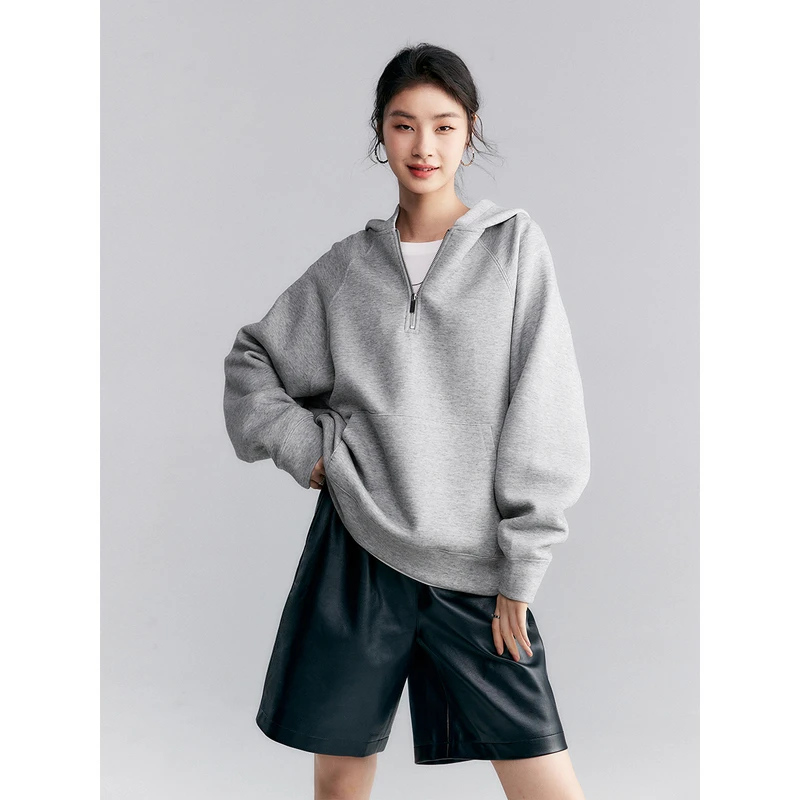 【初棉】DRDB 告白气球零压五明治空气层连帽拉链卫衣长袖342608010