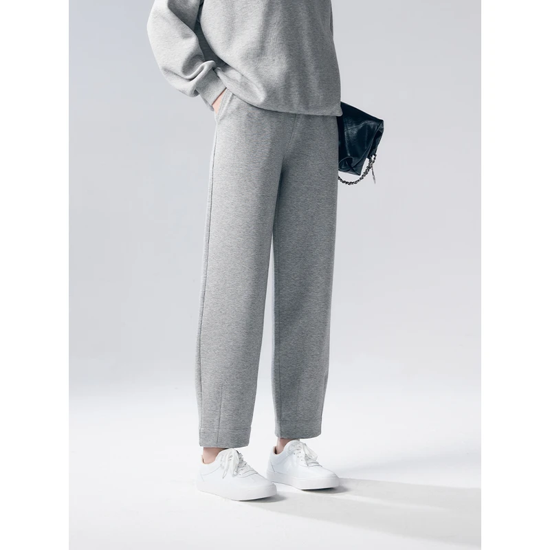 初棉zz【空气棉卫裤】松紧腰运动卫裤女新款九分休闲裤352681003