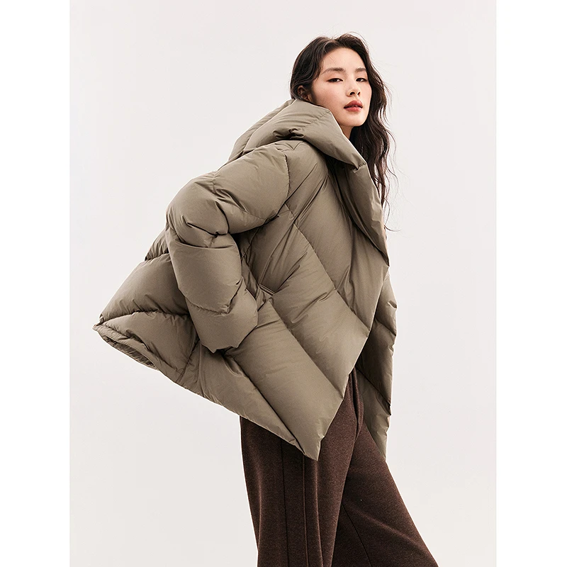 初棉开仓【小被窝】95木拉鸭绒服零压连帽双排扣羽绒服356615017