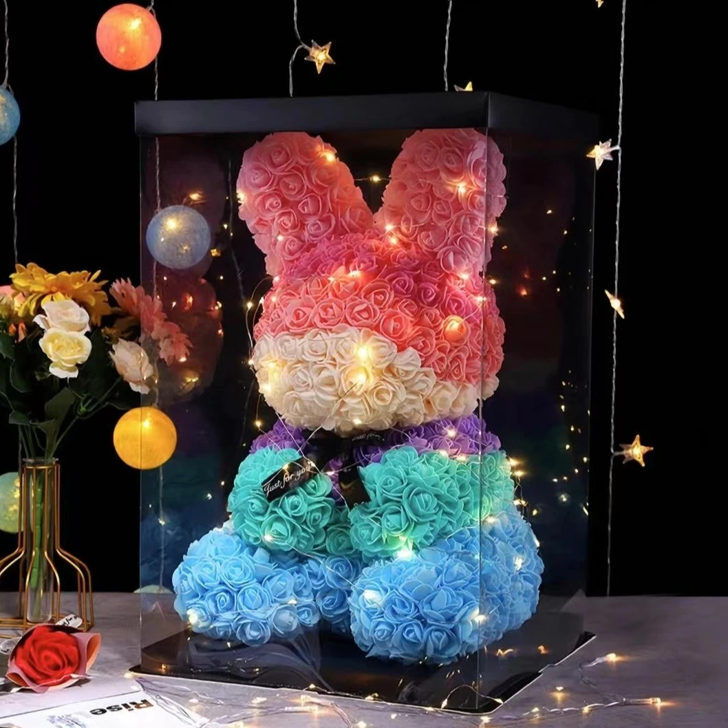 永生花玫瑰花兔子七夕情人节礼物送老婆女朋友生日惊喜永生花成品
