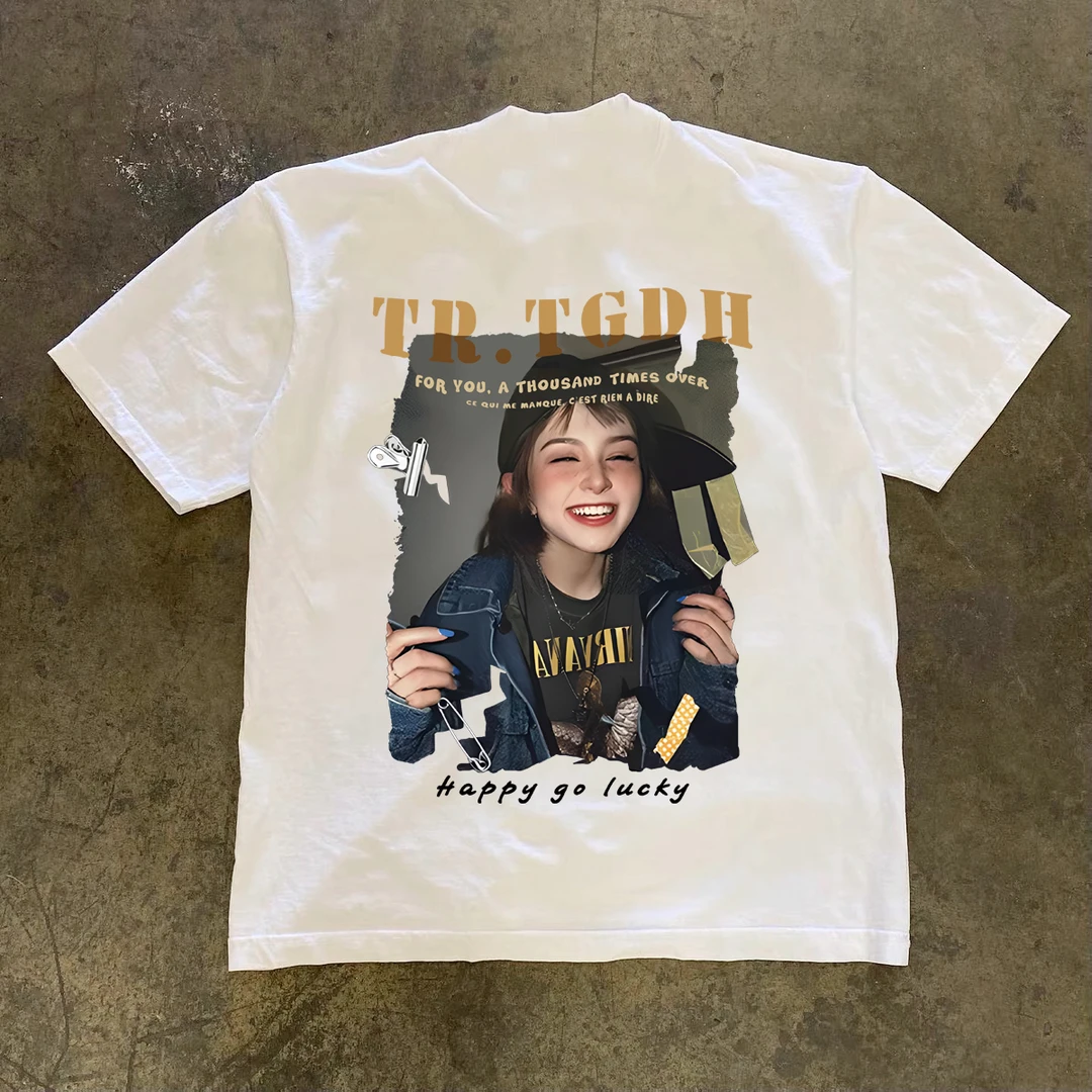 vintage字母印花纯棉短袖T恤男美式潮流嘻哈风重磅230G圆领打底衫