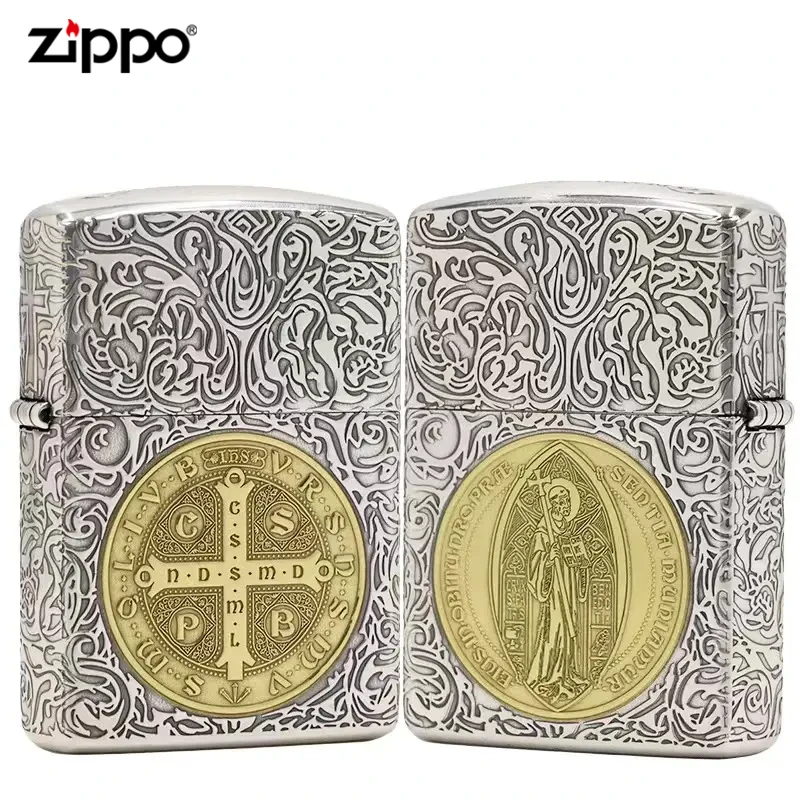 ZIPPO打火机康斯坦丁镀银鎏金男士礼物盔甲防风经典高档原装 DYJ1