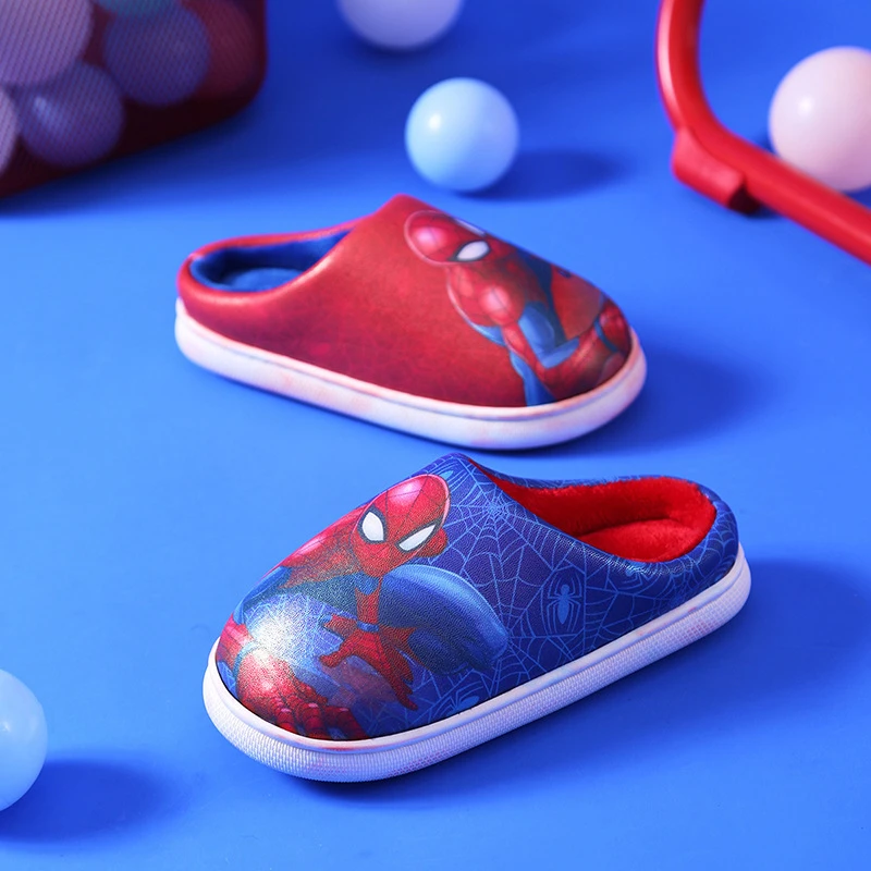 【断码捡漏】蜘蛛侠男中大童冬室内防滑卡通保暖棉拖鞋226998