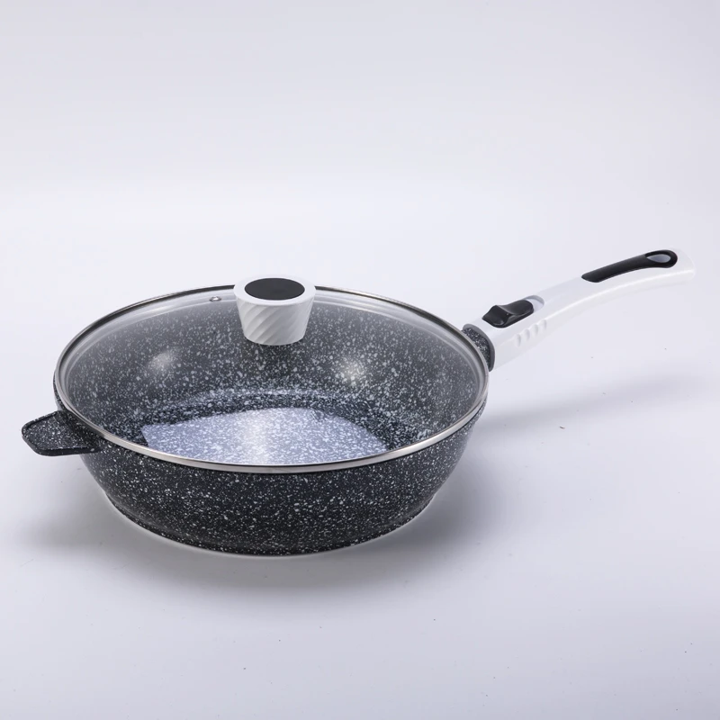 DONNOR道纳28CM道纳雪花陶瓷炒锅可拆卸手柄复底电磁炉通用