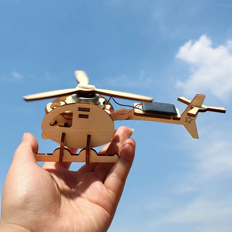 太阳能直升机手工科技小制作diy模型木质物理拼装学生小发明
