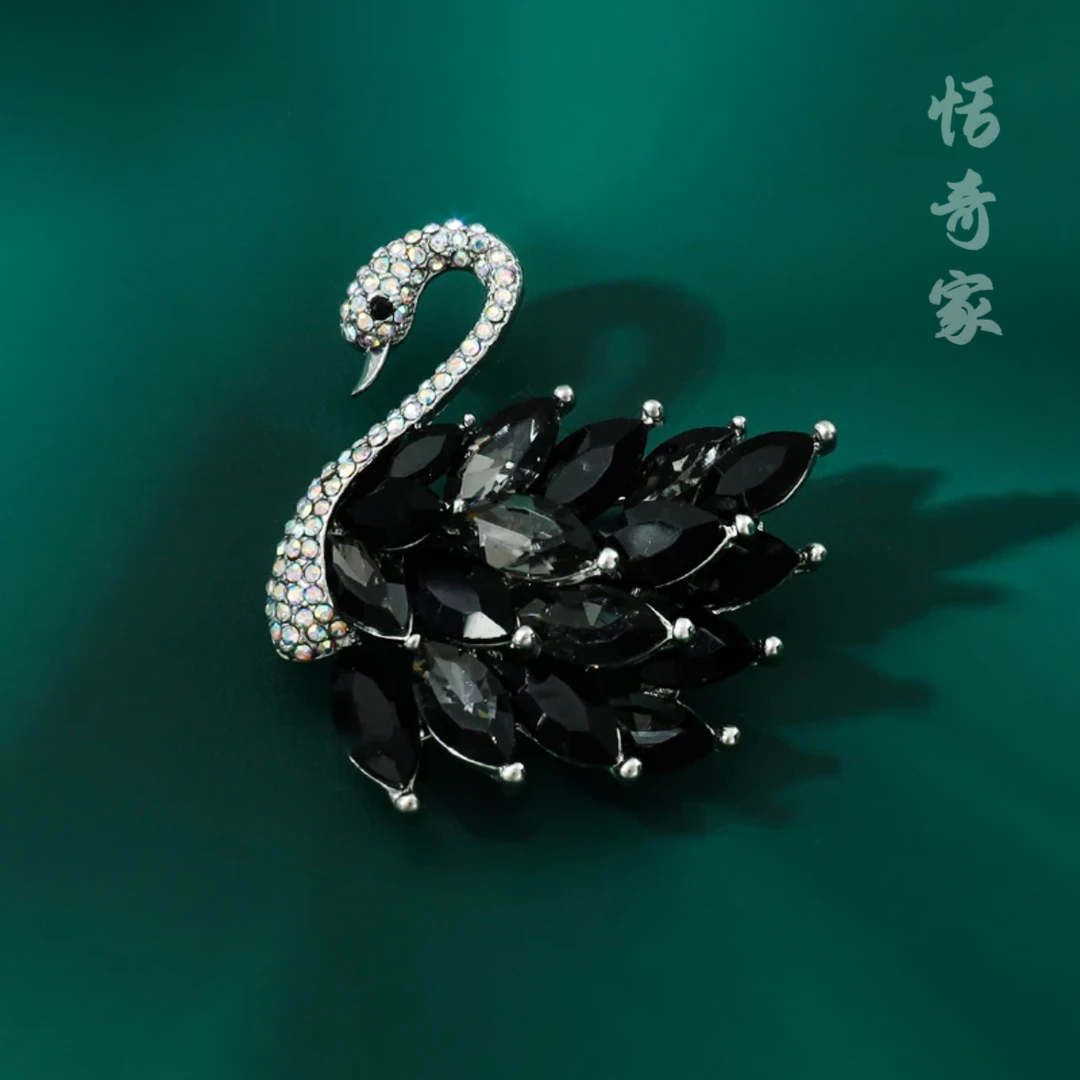 合金胸针 恬奇家8108“天鹅之梦”保色合金高定胸针精致优雅轻奢