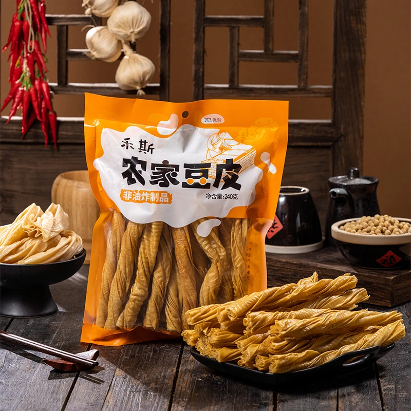 安康特产豆制品豆皮传统工艺制作无盐豆腐皮干货240g/袋大豆素肉
