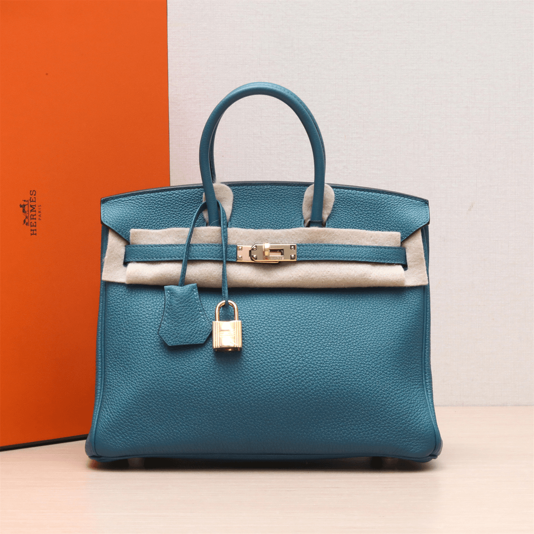 99新 Hermes/爱马仕 活动【小花Han】Birkin 25 珊瑚蓝 Tg皮 X刻 包